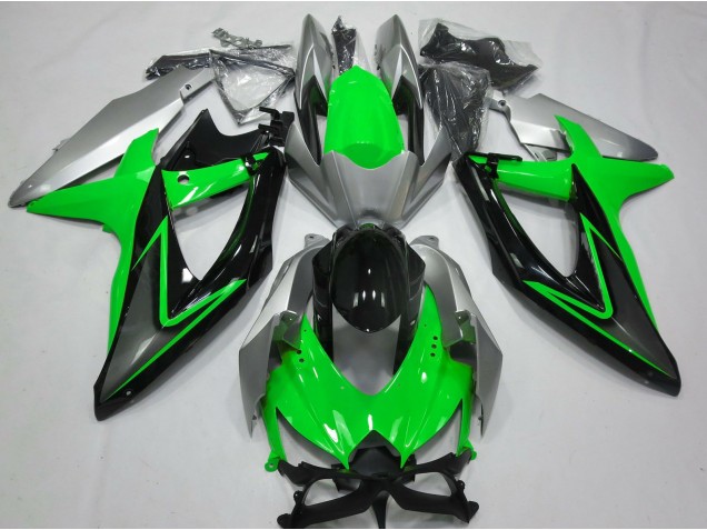 Grün & Silber 2008-2010 Suzuki GSXR 600-750 Motorrad Verkleidung Grün & Silber 2008-2010 Suzuki GSXR 600-750 Motorrad Verkleidung