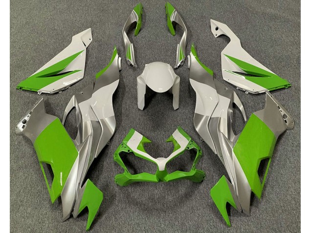 Grün-Weiß & Silber 2019-2023 Kawasaki ZX6R Motorrad Verkleidung Grün-Weiß & Silber 2019-2023 Kawasaki ZX6R Motorrad Verkleidung