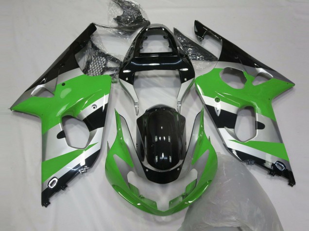 Grün Silber OEM Stil 2000-2002 Suzuki GSXR 1000 Motorrad Verkleidung Grün Silber OEM Stil 2000-2002 Suzuki GSXR 1000 Motorrad Verkleidung