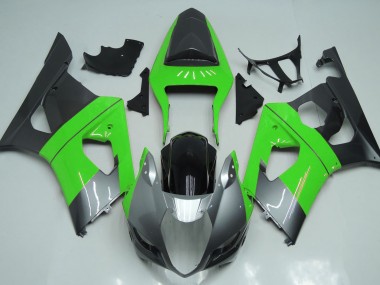 Grün-Silber & Schwarz 2003-2004 Suzuki GSXR 1000 Motorrad Verkleidung
