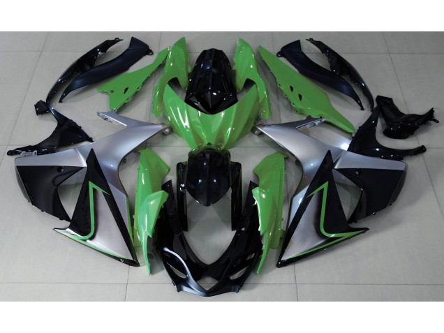 Grün-Silber & Schwarz 2009-2016 Suzuki GSXR 1000 Motorrad Verkleidung Grün-Silber & Schwarz 2009-2016 Suzuki GSXR 1000 Motorrad Verkleidung