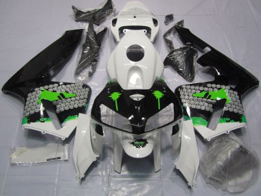 Grüne Spritzer Auf Glänzendem Schwarz 2005-2006 Honda CBR600RR Motorrad Verkleidung