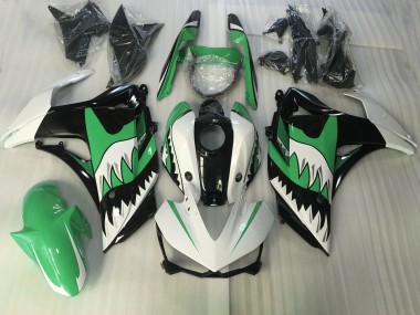 Grüner & Weißer Hai 2015-2018 Yamaha R3 Motorrad Verkleidung