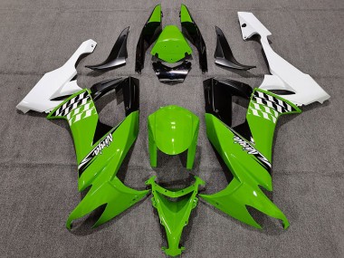 Grün-Weißes Scheck 2008-2010 Kawasaki ZX10R Motorrad Verkleidung