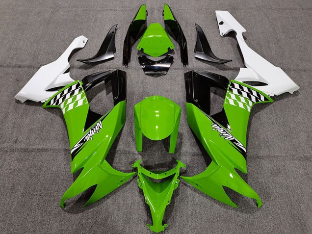 Grün-Weißes Scheck 2008-2010 Kawasaki ZX10R Motorrad Verkleidung Grün-Weißes Scheck 2008-2010 Kawasaki ZX10R Motorrad Verkleidung