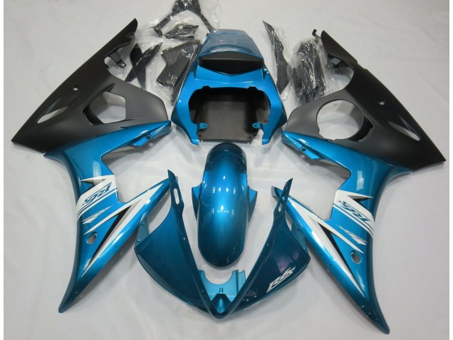 Hellblau & Weiß 2003-2004 Yamaha R6 Motorrad Verkleidung Hellblau & Weiß 2003-2004 Yamaha R6 Motorrad Verkleidung