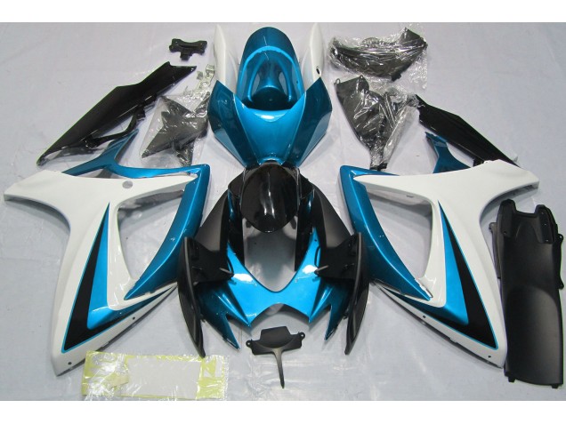 Hellblau & Weiß 2006-2007 Suzuki GSXR 600-750 Motorrad Verkleidung Hellblau & Weiß 2006-2007 Suzuki GSXR 600-750 Motorrad Verkleidung