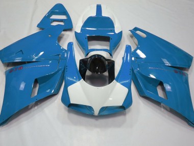 Hellblau & Glänzend Weiß 1993-2005 Ducati 996 748 916 998 Motorrad Verkleidung