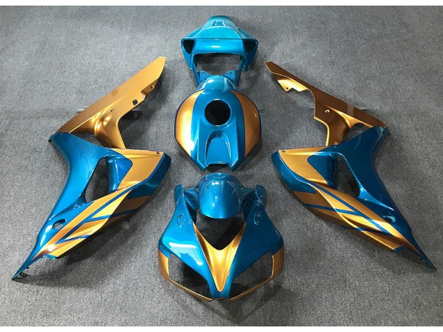 Hellblau & Gold 2006-2007 Honda CBR1000RR Motorrad Verkleidung Hellblau & Gold 2006-2007 Honda CBR1000RR Motorrad Verkleidung