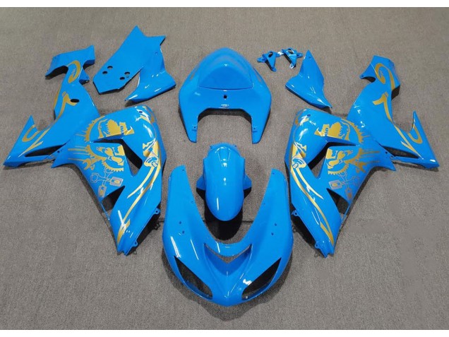 Hellblau & Gold 2006-2007 Kawasaki ZX10R Motorrad Verkleidung Hellblau & Gold 2006-2007 Kawasaki ZX10R Motorrad Verkleidung