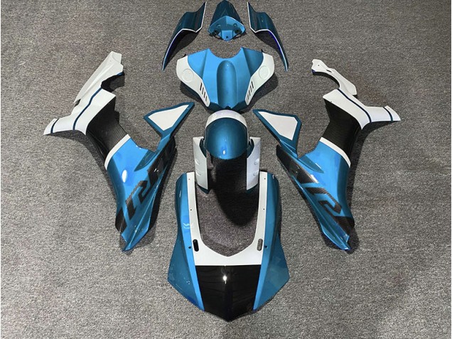 Hellblau & Kohlefaser Akzente 2015-2019 Yamaha R1 Motorrad Verkleidung Hellblau & Kohlefaser Akzente 2015-2019 Yamaha R1 Motorrad Verkleidung