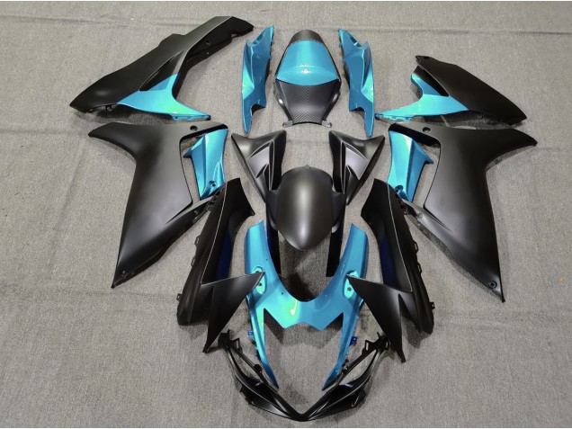 Hellblau & Matt Schwarz 2011-2024 Suzuki GSXR 600-750 Motorrad Verkleidung Hellblau & Matt Schwarz 2011-2024 Suzuki GSXR 600-750 Motorrad Verkleidung