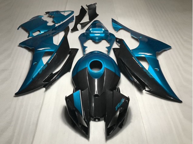 Hellblau Mit Kohlefaser Stil 2008-2016 Yamaha R6 Motorrad Verkleidung Hellblau Mit Kohlefaser Stil 2008-2016 Yamaha R6 Motorrad Verkleidung