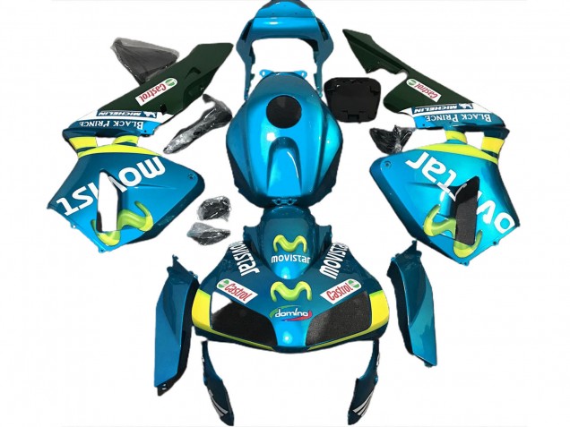 Hellblau Movistar 2003-2004 Honda CBR600RR Motorrad Verkleidung Hellblau Movistar 2003-2004 Honda CBR600RR Motorrad Verkleidung