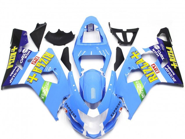 Hellblau Rizla Stil 2004-2005 Suzuki GSXR 600-750 Motorrad Verkleidung Hellblau Rizla Stil 2004-2005 Suzuki GSXR 600-750 Motorrad Verkleidung