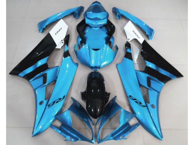 Hellblau & Schwarz Glänzend 2006-2007 Yamaha R6 Motorrad Verkleidung Hellblau & Schwarz Glänzend 2006-2007 Yamaha R6 Motorrad Verkleidung