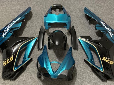 Hellblau & Schwarz Glänzend 2009-2012 Triumph Daytona 675 Motorrad Verkleidung