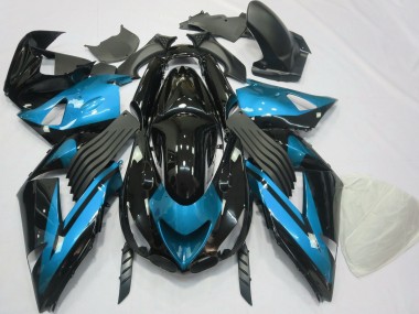 Hellblau & Schwarz Schlicht 2006-2011 Kawasaki ZX14R Motorrad Verkleidung