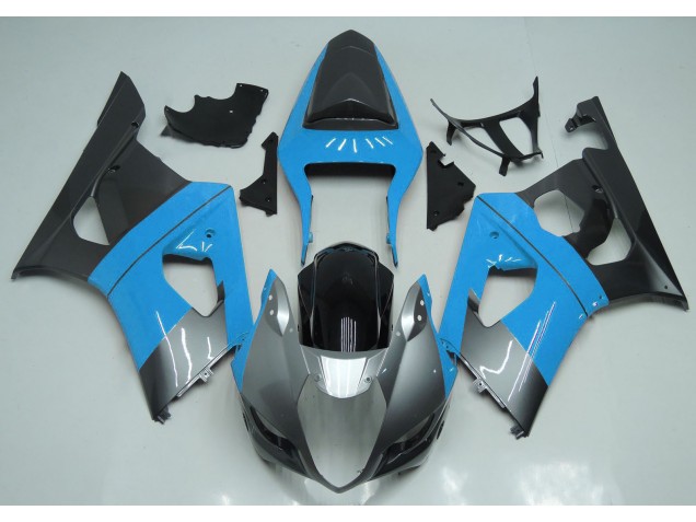 Hellblau Silber & Schwarz 2003-2004 Suzuki GSXR 1000 Motorrad Verkleidung Hellblau Silber & Schwarz 2003-2004 Suzuki GSXR 1000 Motorrad Verkleidung