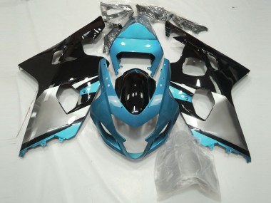 Hellblau Silber & Schwarz 2004-2005 Suzuki GSXR 600-750 Motorrad Verkleidung
