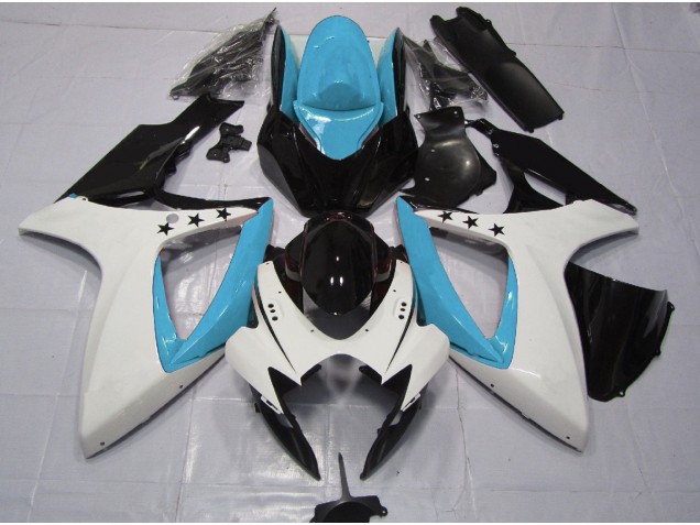 Hellblauer Stern 2006-2007 Suzuki GSXR 600-750 Motorrad Verkleidung Hellblauer Stern 2006-2007 Suzuki GSXR 600-750 Motorrad Verkleidung