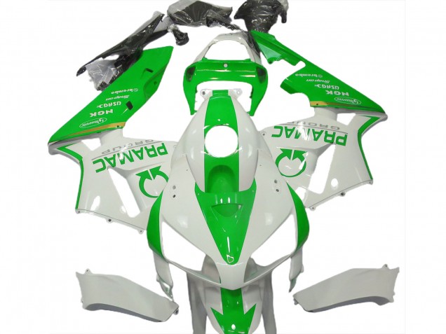 Hellgrün & Weiß Pramac 2005-2006 Honda CBR600RR Motorrad Verkleidung Hellgrün & Weiß Pramac 2005-2006 Honda CBR600RR Motorrad Verkleidung
