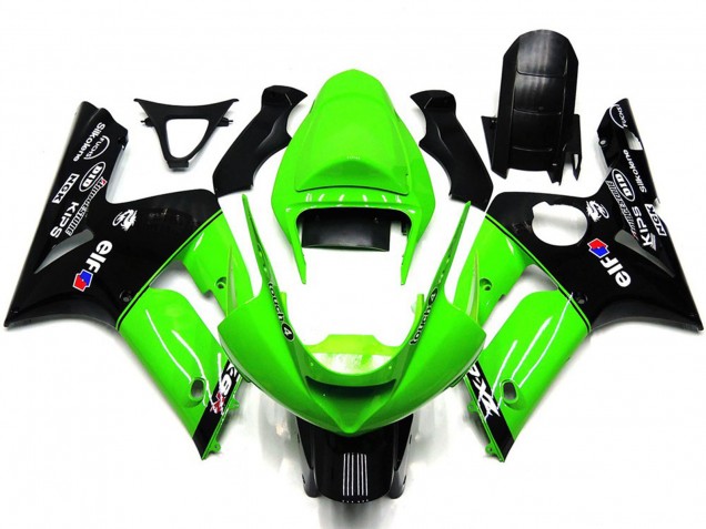 Hellgrün & Schwarz Elf 2003-2004 Kawasaki ZX6R Motorrad Verkleidung Hellgrün & Schwarz Elf 2003-2004 Kawasaki ZX6R Motorrad Verkleidung