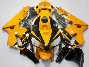 Hellorange & Glänzendes Schwarzes Design 2005-2006 Honda CBR600RR Motorrad Verkleidung