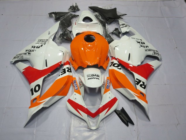 Hellorange & Weiß Repsol 2009-2012 Honda CBR600RR Motorrad Verkleidung Hellorange & Weiß Repsol 2009-2012 Honda CBR600RR Motorrad Verkleidung