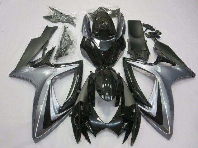 Hellsilber & Schwarz 2006-2007 Suzuki GSXR 600-750 Motorrad Verkleidung Hellsilber & Schwarz 2006-2007 Suzuki GSXR 600-750 Motorrad Verkleidung