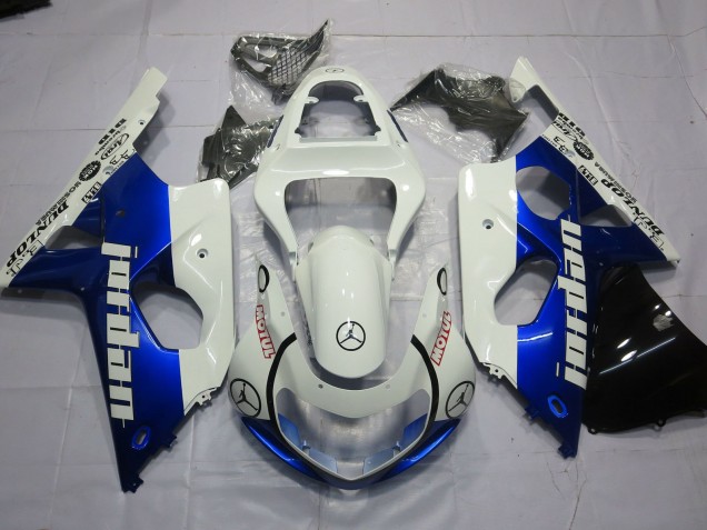 Jordan Blau & Weiß 2000-2002 Suzuki GSXR 1000 Motorrad Verkleidung Jordan Blau & Weiß 2000-2002 Suzuki GSXR 1000 Motorrad Verkleidung