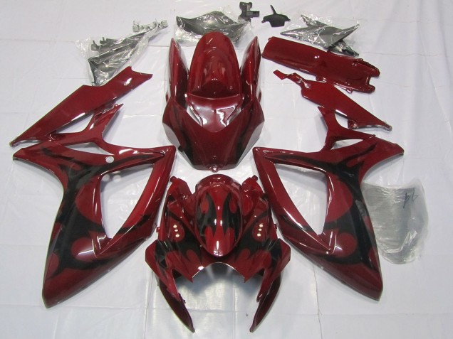 Kastanienbraun Rot 2006-2007 Suzuki GSXR 600-750 Motorrad Verkleidung Kastanienbraun Rot 2006-2007 Suzuki GSXR 600-750 Motorrad Verkleidung