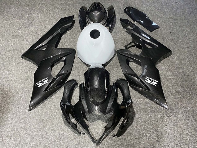 Kohlefaser Stil & Glänzend Weiß 2005-2006 Suzuki GSXR 1000 Motorrad Verkleidung Kohlefaser Stil & Glänzend Weiß 2005-2006 Suzuki GSXR 1000 Motorrad Verkleidung