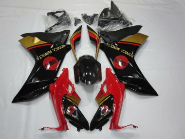 Konica Minolta Rot Schwarz & Gold 2011-2012 Honda CBR600F Motorrad Verkleidung