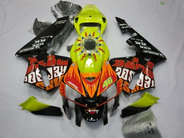 Leuchtend Gelb Rossi 2005-2006 Honda CBR600RR Motorrad Verkleidung