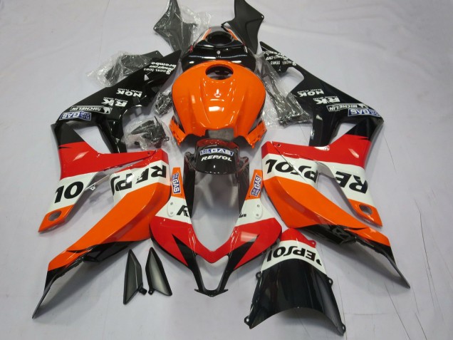 Leuchtend Orange Repsol 2007-2008 Honda CBR600RR Motorrad Verkleidung Leuchtend Orange Repsol 2007-2008 Honda CBR600RR Motorrad Verkleidung