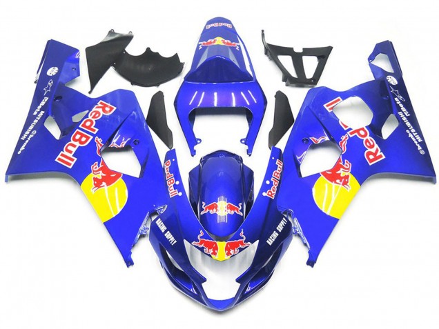 Leuchtendes Blau Rot Bull Stil 2004-2005 Suzuki GSXR 600-750 Motorrad Verkleidung Leuchtendes Blau Rot Bull Stil 2004-2005 Suzuki GSXR 600-750 Motorrad Verkleidung