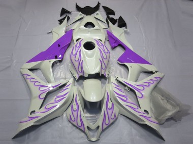 Lila Flamme Auf Weiß 2007-2008 Honda CBR600RR Motorrad Verkleidung