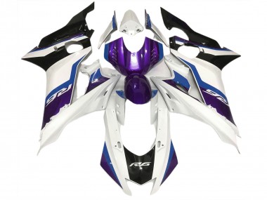 Lila & Glänzend Weiß 2017-2021 Yamaha R6 Motorrad Verkleidung