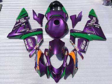 Lila & Grün Trickstar 2004-2005 Kawasaki ZX10R Motorrad Verkleidung