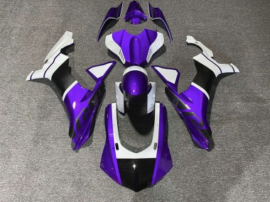 Lila & Kohlefaser Akzente 2015-2019 Yamaha R1 Motorrad Verkleidung