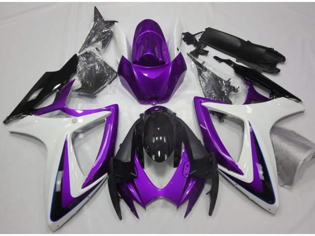 Lila & Weiß Ohne Abzeichen 2006-2007 Suzuki GSXR 600-750 Motorrad Verkleidung Lila & Weiß Ohne Abzeichen 2006-2007 Suzuki GSXR 600-750 Motorrad Verkleidung