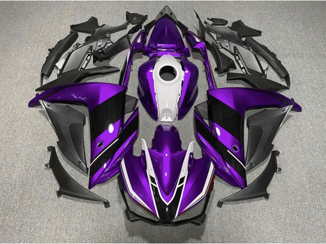 Lila-Schwarz-Weiß 2015-2018 Yamaha R3 Motorrad Verkleidung Lila-Schwarz-Weiß 2015-2018 Yamaha R3 Motorrad Verkleidung