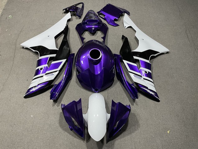 Lila-Schwarz-Weiß-Stil OEM 2008-2016 Yamaha R6 Motorrad Verkleidung Lila-Schwarz-Weiß-Stil OEM 2008-2016 Yamaha R6 Motorrad Verkleidung