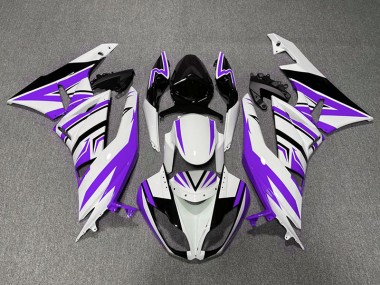 Lila Weiß & Schwarz Zag 2009-2012 Kawasaki ZX6R Motorrad Verkleidung