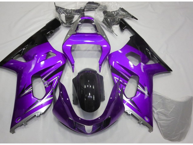 Lila & Silber 2001-2003 Suzuki GSXR 600-750 Motorrad Verkleidung