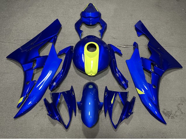 Logos In Glänzendem Blau & Warngelb 2006-2007 Yamaha R6 Motorrad Verkleidung Logos In Glänzendem Blau & Warngelb 2006-2007 Yamaha R6 Motorrad Verkleidung