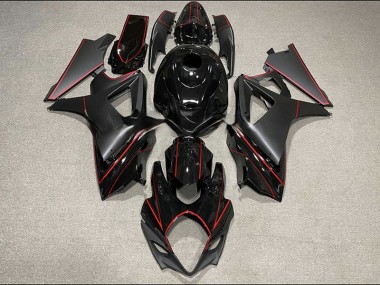 Matt & Glanz-Verzierungen In Schwarz & Rot 2007-2008 Suzuki GSXR 1000 Motorrad Verkleidung