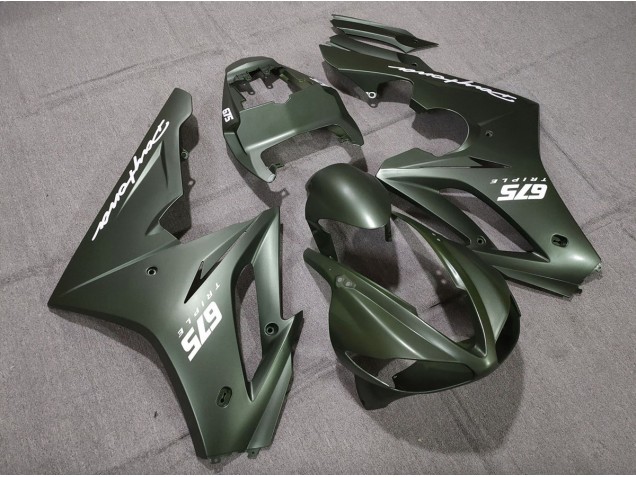 Matt Grün Weiß 2009-2012 Triumph Daytona 675 Motorrad Verkleidung Matt Grün Weiß 2009-2012 Triumph Daytona 675 Motorrad Verkleidung