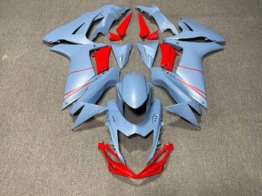 Matt Himmelblau & Rot 2011-2024 Suzuki GSXR 600-750 Motorrad Verkleidung